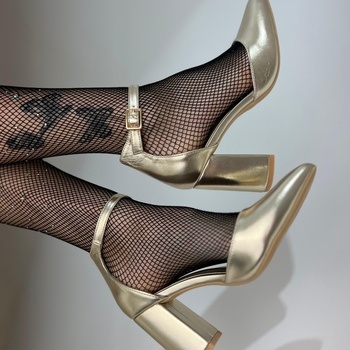 Papēžu kurpes ar siksniņu “gold” LEI-27