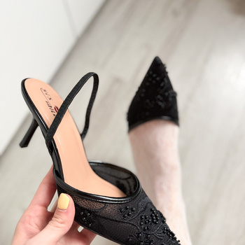 Mežģīņu kurpes ar pērlītēm YJY955