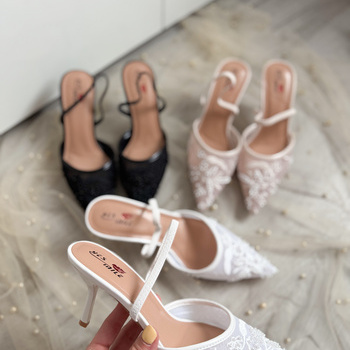 Mežģīņu kurpes ar pērlītēm YJY955