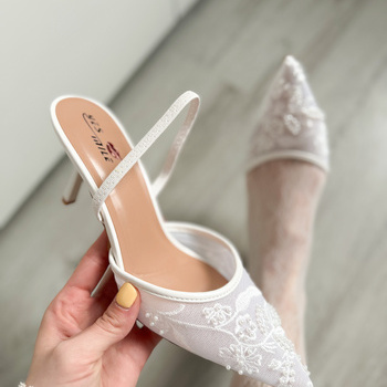 Mežģīņu kurpes ar pērlītēm YJY955