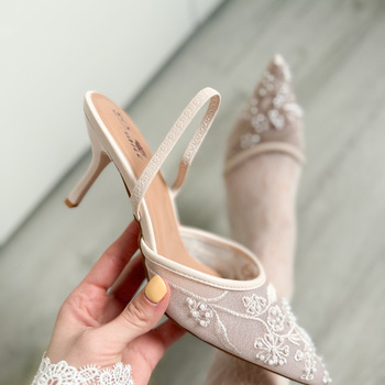 Mežģīņu kurpes ar pērlītēm YJY955